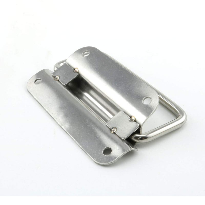 Lind Kitchen 2pcs 4 Inch Pull Ring Handle 304 Stainless Steel Foldable Boat Hatch Latch Cabinet Lifting Ring Pull Handle - Image 3